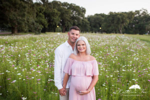 New Orleans City Park Maternity photos in wildflowers